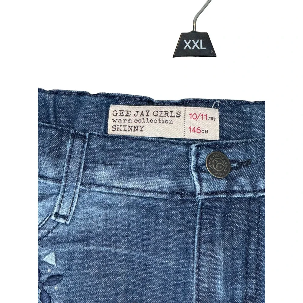 Gloria Kids Jeans Gee Jay Girls Skinny Adjustable‎ Waist Floral Low-Rise 10-11
